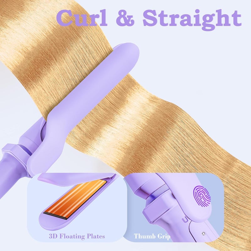 UFREE Birthday Gifts for Women, 5 in 1 Curling Iron with Interchangeable Ceramic Barrels (0.35"-1.25"), Curling Wand Set with Flat Iron Hair Straightener, Instant Heat Up, Dual Voltage Hair Curler - Image 4